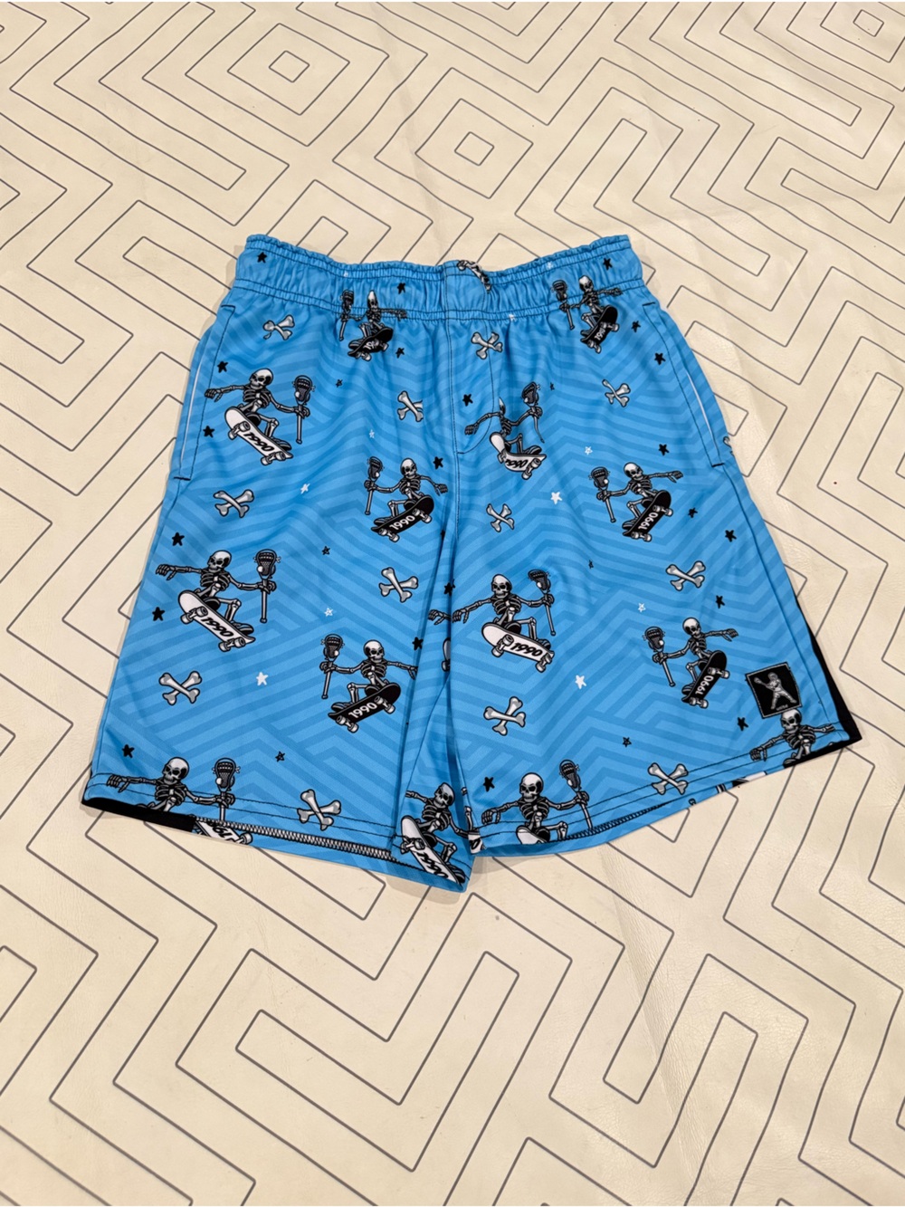 Lacrosse unlimited Blue Skateboard Skeleton Shorts